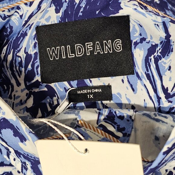 Wildfang The Essential Top Button Up Shirt Women Size 1X Swirl Navy - Picture 4 of 14